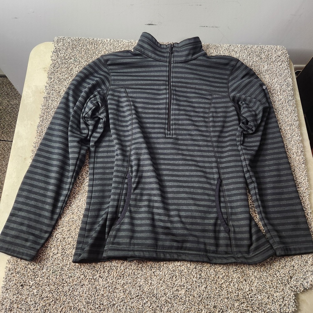 Columbia Mountain Run Black Gray Half Zip Fleece Pullover Women's Size Large